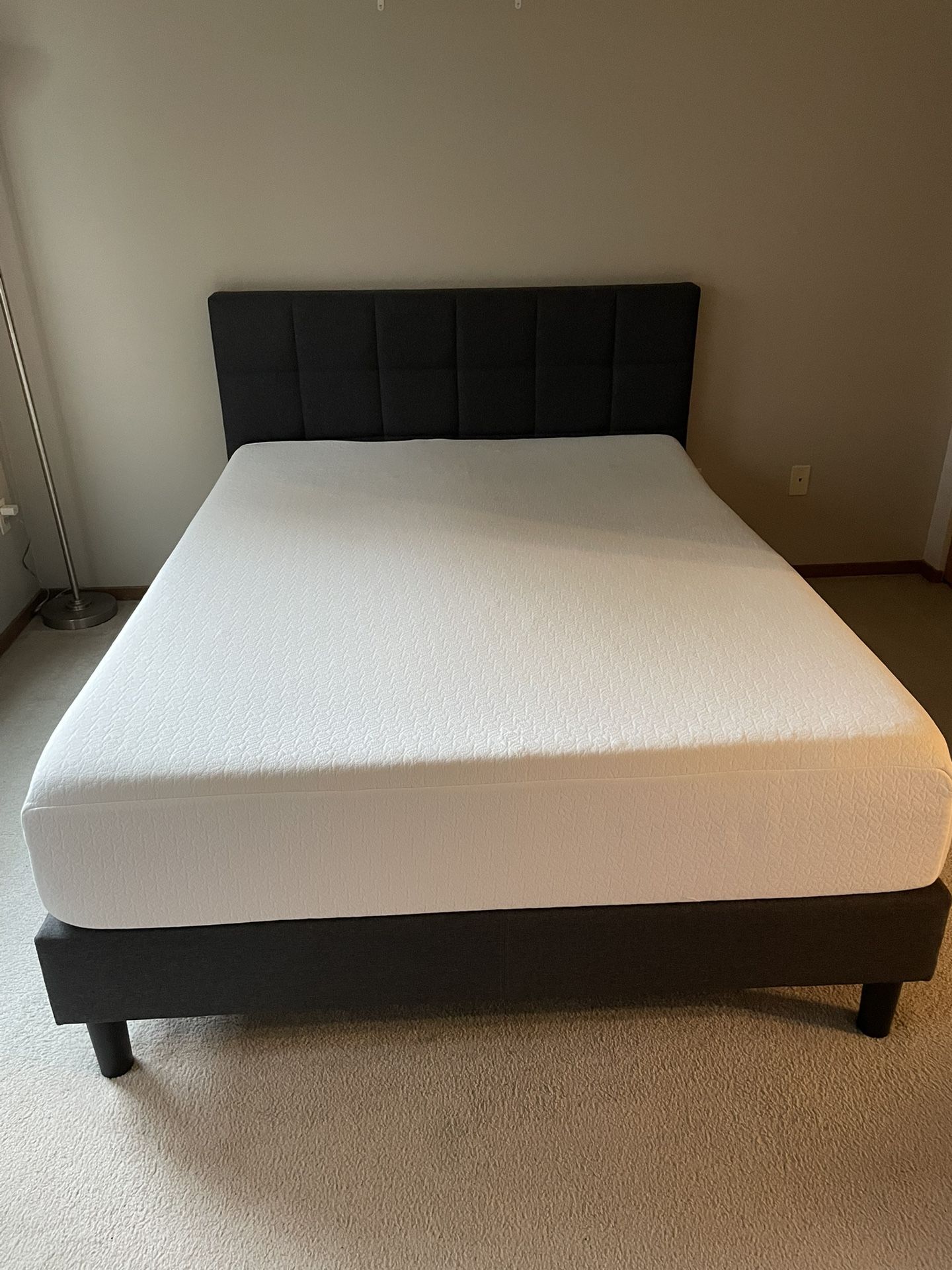 Queen Bed Frame + Mattress + Cover