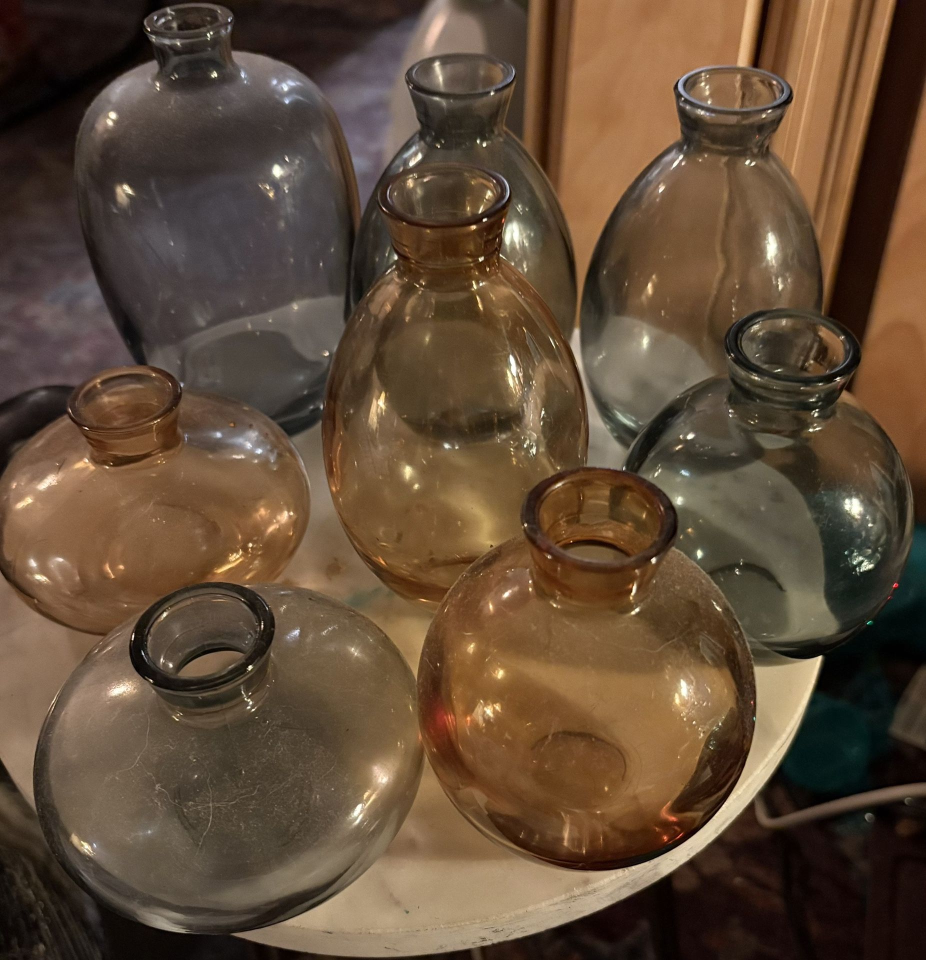 Lot Of 9 Glass Vases - $20