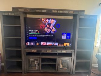4-piece gray entertainment center wall unit