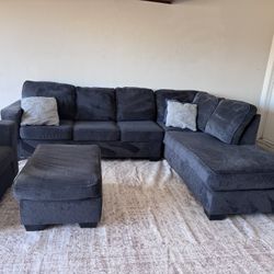 Sectional Sofa Couch Sala Chair Ottoman 