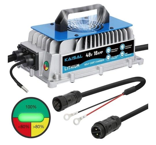 Lithium Battery Charger 48 Volt/58.4V 18A for 48V (51.2V) LiFePO4 Battery 1250W Lifepo4 Battery Charger 48 Volt for Golf Cart Forklift Retails $165