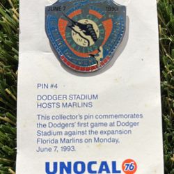 Dodgers Vs Marlins First Game At Dodgers Stadium Pin