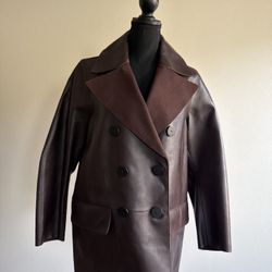 Massimo Dutti Limited Edition leather coat.