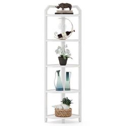 Tribesigns 5 Tier Corner Shelves, White