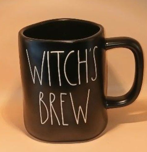 Rae Dunn "WITCHS BREW " Black Ceramic Artisan Collection Mug Halloween New