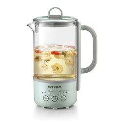 BUYDEEM K313 Travel Electric Kettle, Mini Healthy-Care Beverage Kettle, Tea Maker with Heat Resistant DURAN® Glass & Durable Pro 18/10 Pro Stainless S