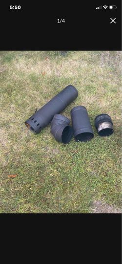9” black metal chimney pipe pieces