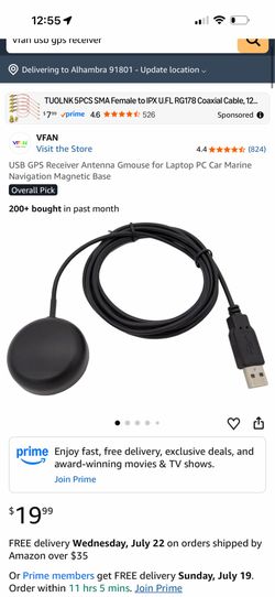 USB GPS Receiver Antenna Gmouse for Laptop PC Car Marine Navigation Magnetic Base