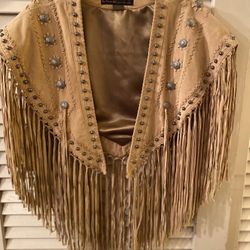 Vintage Leather Poncho Jacket