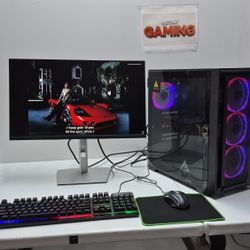 Black GAMING COMPUTER SETUP with 75games +Windows 11+Wi-Fi & Bluetooth 