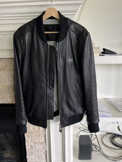 Philipp Plein Leather Bomber Jacket