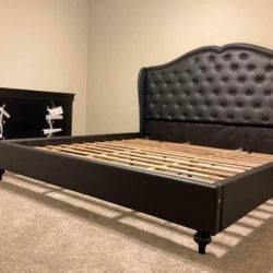 BRAND NEW ALL BLACK ROYAL WING BACK BEDROOM SET! KING $975! QUEEN $875!
