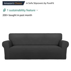 Dark Grey Washable Sofa Cover 
