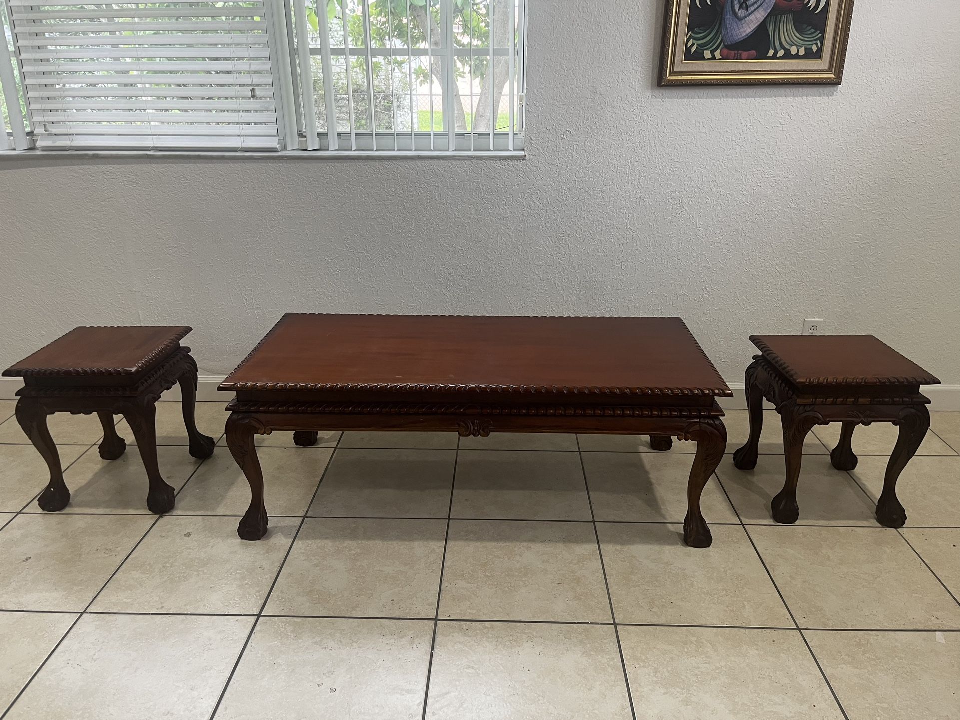 Wooden Coffee Tables & Two End Tables