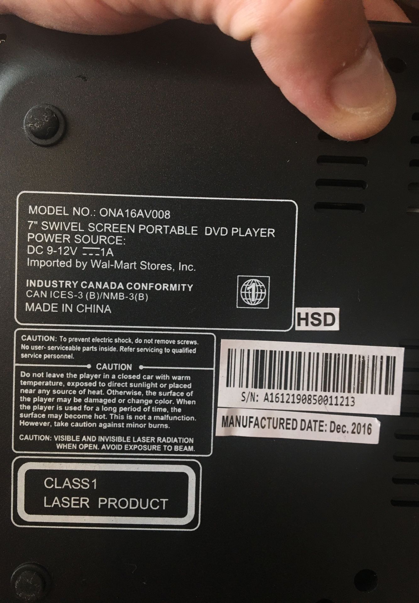 Portable DVD Player 7” inch screen