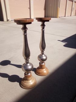 Tall Pillar Candlestick Holders Set of 2