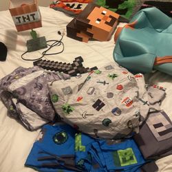 Minecraft Twin Bed Sheet Sets, Lamp, Rug, Costume 
