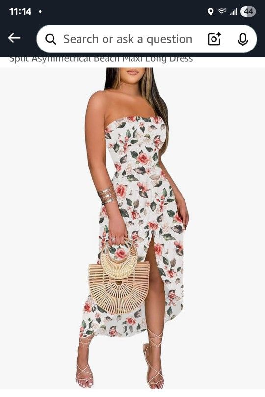 Strapless Floral Dress