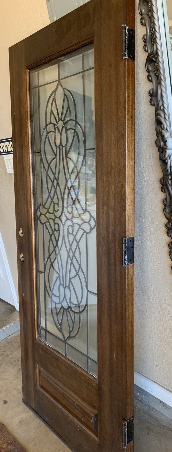 Solid wood front door w/ glass 36x80 for Sale in San Antonio, TX - OfferUp