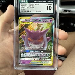 CGC 10 Gengar & Mimikyu Tag team