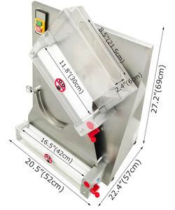 Electric Dough Sheeter 4"-15.7" Pizza Dough Roller Sheeter Commercial Pizza Press Machine Dough Roller