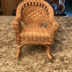 Wicker Rocker For Dolls Or Bears