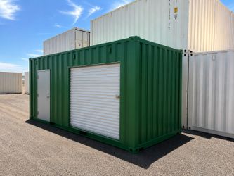 20 FOOT NEW 1-TRIP CUSTOM CONTAINER STD SHED,STORAGE,SHIPPING,CONEX/W ROLL UP DOOR/STEEL MAN DOOR