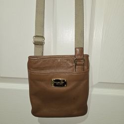 Michael Kors Brown Pebbled Leather Crossbody Purse Bag