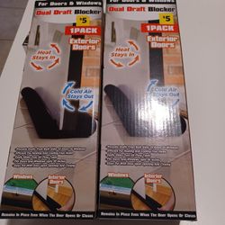 New (2) Draft Blockers for doors and windows.  Block air, noise, light.
 2 boxes for $5

As Seen on Tv

