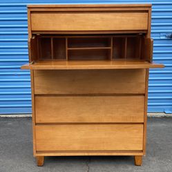 Vintage Leslie Diamond Secretary Desk / Dresser