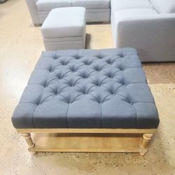 New Large Grey Cocktail Ottoman Coffee Table 