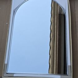 35.49" x 23.79" Arch Frame Wall Mirror, Silver