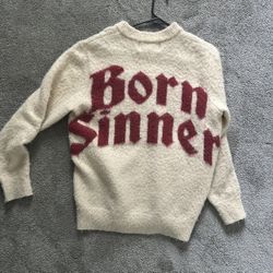 Heavensin Born Sinner Mohair Cream Crewneck 