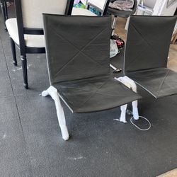 Chairs - Leather & Metal Euro Short Luxury Chairs(2)