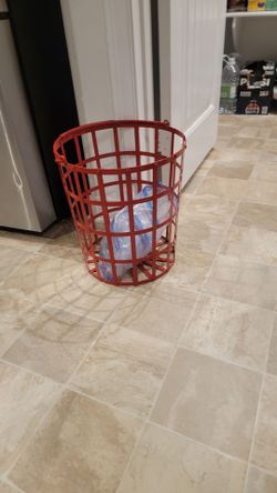 Red metal basket
