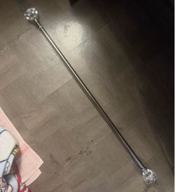 Silver Curtain Rod with Crystal Ball