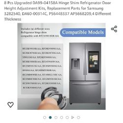 Pcs Upgraded DA99-041 58A Hinge Shim Refrigerator Door Height Adjustment Kits, Replacement Parts for Samsung , DA60-00314C, PS AP