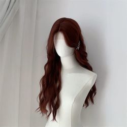 Front Lace Long Red Wavy Wig