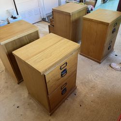 Solid Wood File Cabinets – 2 Drawer & 3 Drawer Options (Set of 4)