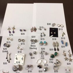 Sterling Silver Earrings, see pics for prices