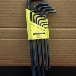 Snap-on Tools 13 pc SAE Extra-Long L-Shaped Hex Key Set (0.05-3/8")