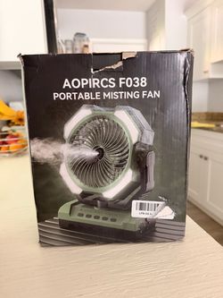 Portable misting fan