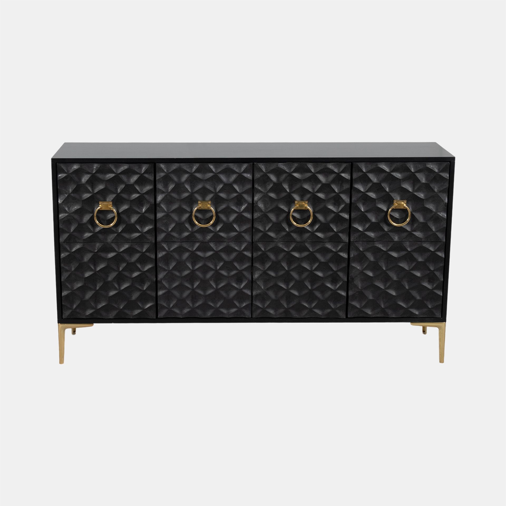 Black, Gold modern Console Cabinet
