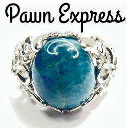 Sterling Silver Blue Apatite Statement Ring 