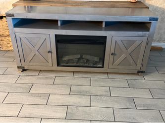 Credenza with fireplace