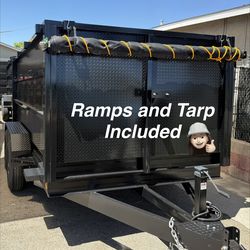 New Scissor Lift Hydraulic Dump Trailer with Ramps and Tarp 💠