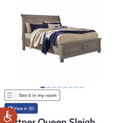 Lettner Queen Sleigh Storage Bed And Nightstands
