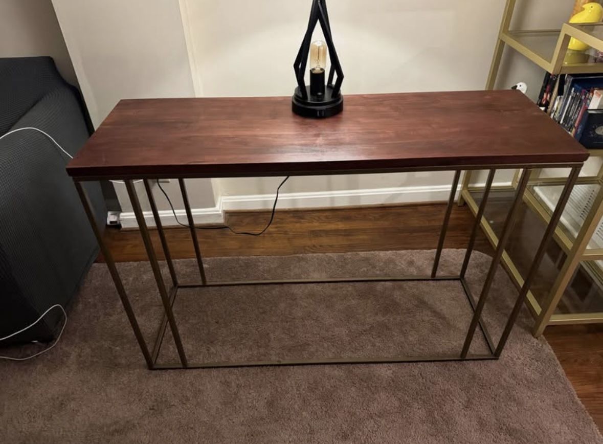 O&o By Olivia & Oliver Console Table In Walnut/antique Brass