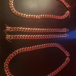 14k Rose Gold plated Cuban chain + Cuban bracelet