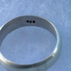 925 Sterling Silver Size 10  plain Band Ring